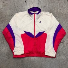 Vintage 90s Nike Colorblock Pink White Windbreaker Jacket Medium Olympics Track