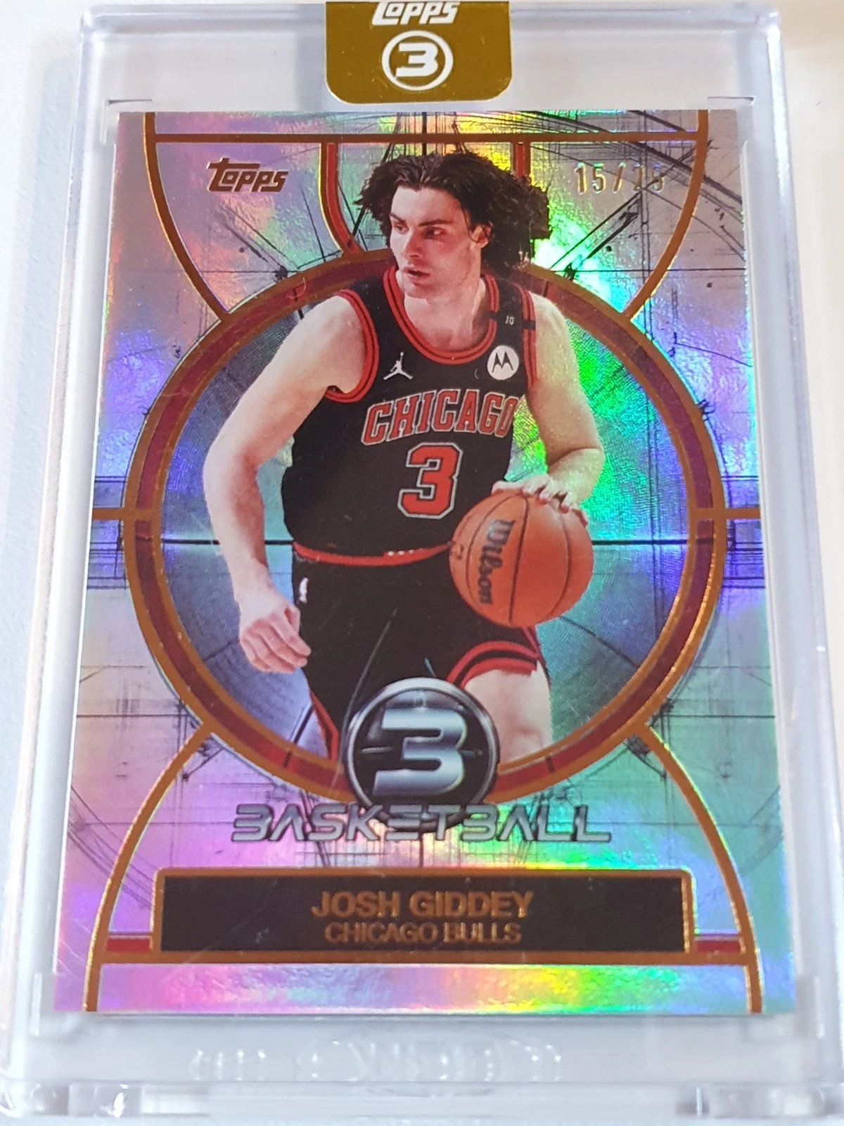 2025 Topps Three Josh Giddey #49 BRONZE /25 Refractor (Bulls) - Factory Sealed