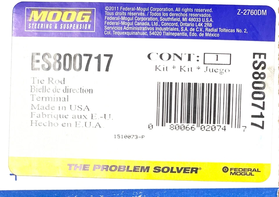 Extremo de varilla de amarre de dirección Moog ES800717 para Kia Hyundai varios vehículos Foto 2 de 3