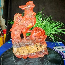 17.05LB Natural Crystal Red Jasper Carved Rooster Energy  Healing gift