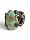 Vintage Mexican 925 Sterling Silver Croc/alligator Turquoise Ring Size 5.75 7.1g