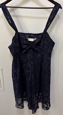 Vintage Victoria's Secret Gold Label Purple Burnout Chemise Short Night Gown Lg