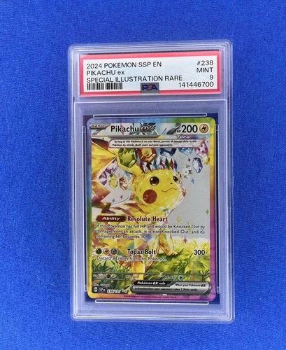 2024 Pokemon SSP EN Surging Sparks Pikachu EX Special Illustration Rare PSA 9