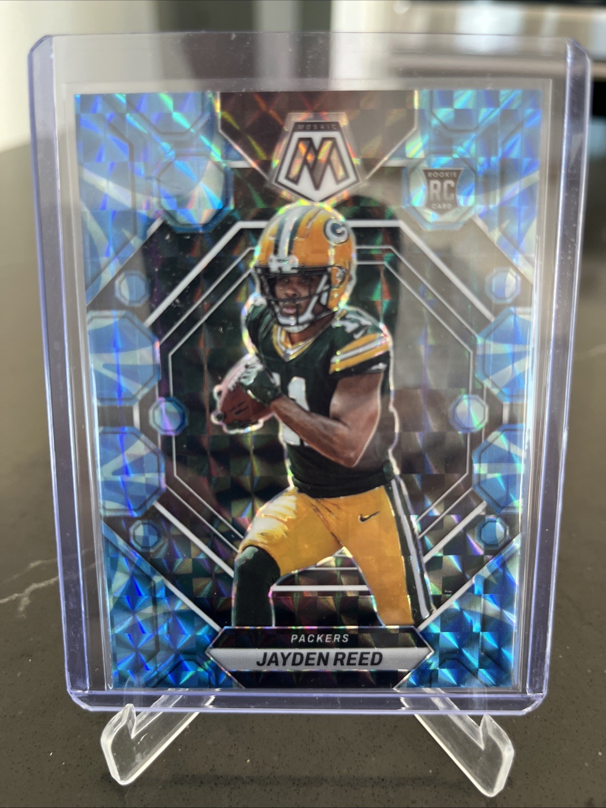 2023 Panini Mosaic - Rookies Jayden Reed #333 Reactive Blue Mosaic Prizm (RC)