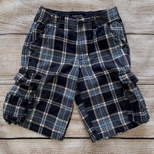 Cherokee Blue Plaid Cargo Shorts Boy's Sz 6