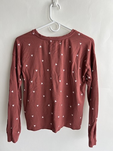 Thread + Supply Women’s S Pullover Sweatshirt Crew Neck Long Sleeve Lounge Brick - Picture 8 of 9