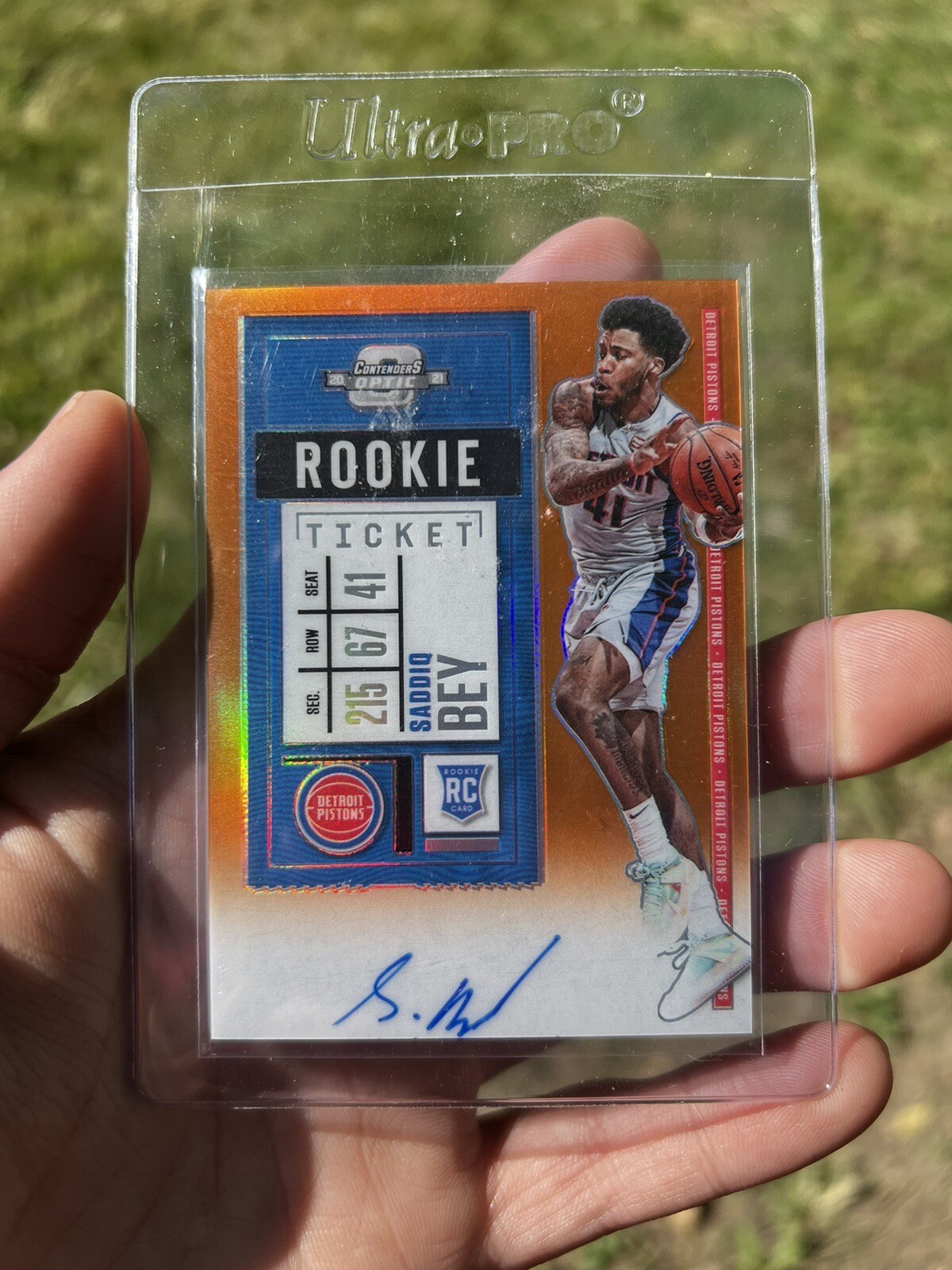 2020-21  Saddiq Bey Contenders Optic Rookie Ticket Orange  Auto /25 #113