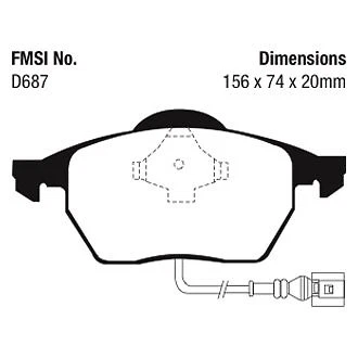 EBC Greenstuff 2000 Series Sport Front Brake Pads for 99-04 Volkswagen Jetta - Изображение 4 из 4