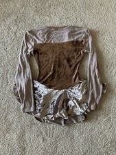 Long Sleeve Velvet and Sparkly Dusty Mauve Skate/Dance dress