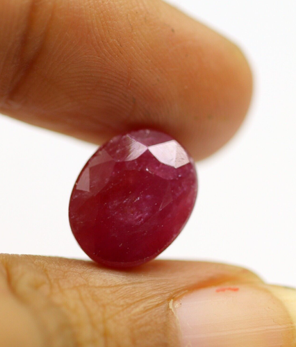 7.85 Ct Natural Loose Ruby Oval Cut Faceted 11 x 9 mm Big Gemstone Untreated