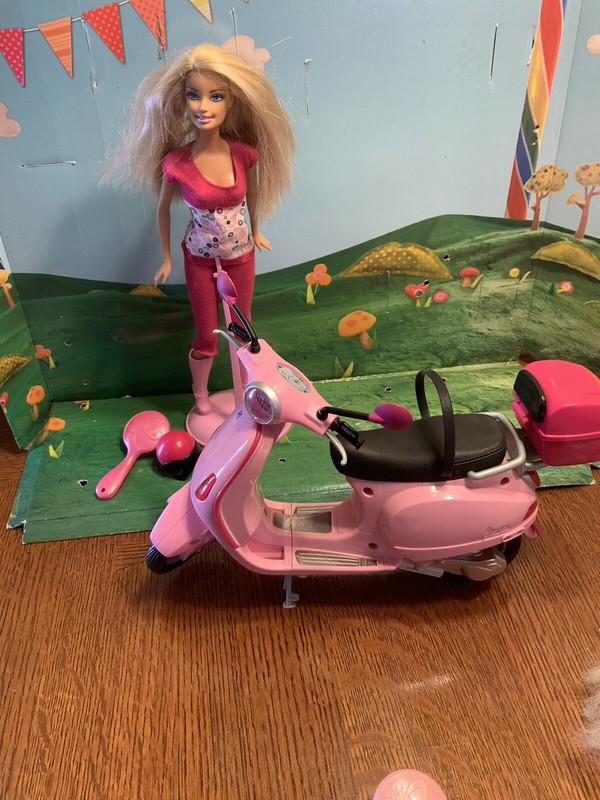 Barbie On Pink Vespa Scooter P6560 Or 61 Doll Set 2008