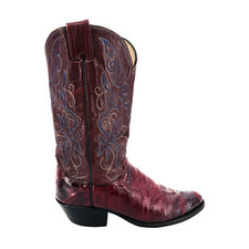 Mens 7 D Vintage Olathe Red EEL Skin Leather Cowboy Boots Made In USA Exotic