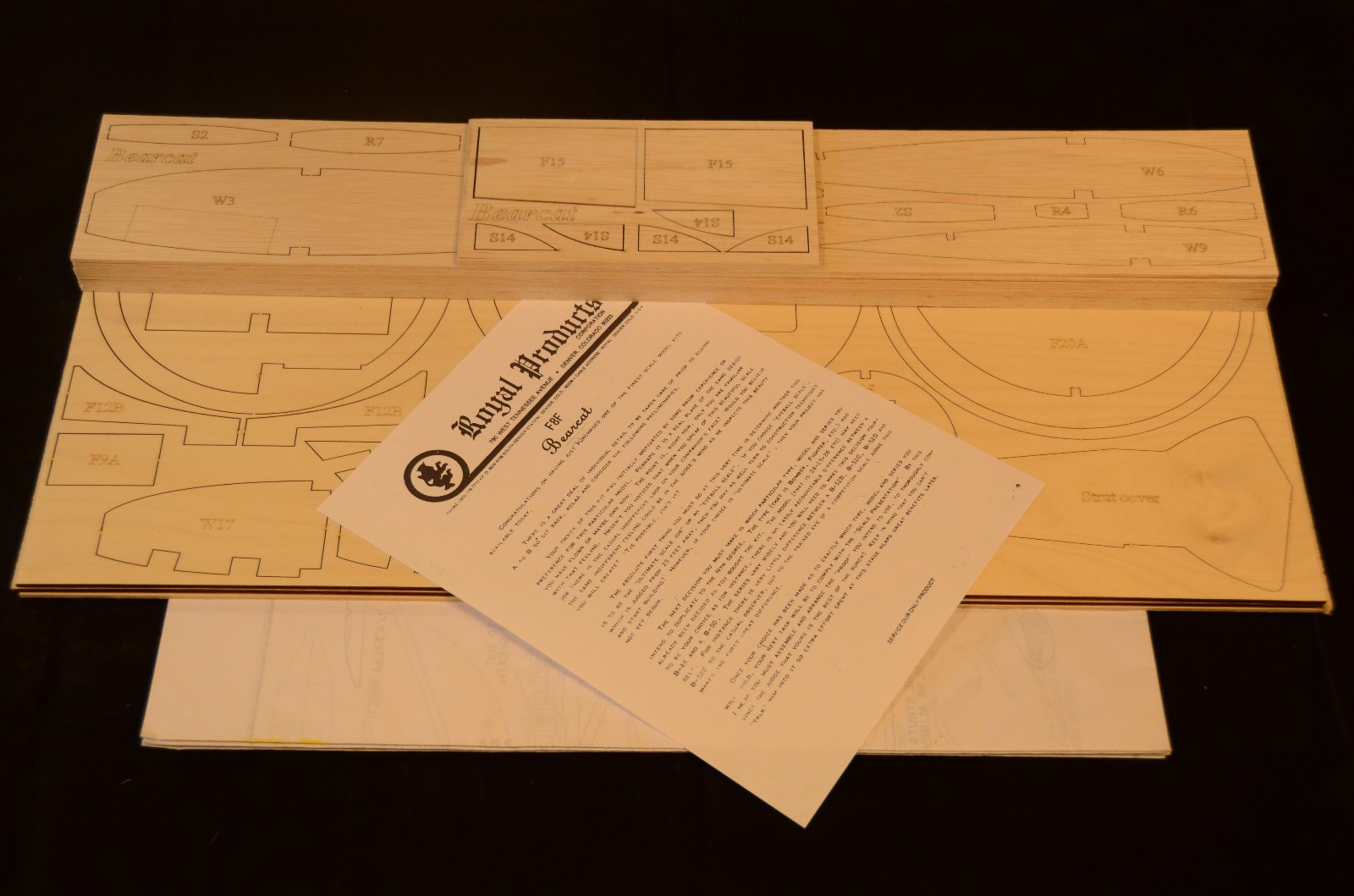 1 7 Scale Royal F8F BEARCAT Laser Cut Short Kit, Plans & Instruction 62 in. WS 1 7 Scale Royal F8F BEARCAT Laser Cut Short Kit, Plans & Instruction 62 in. WS