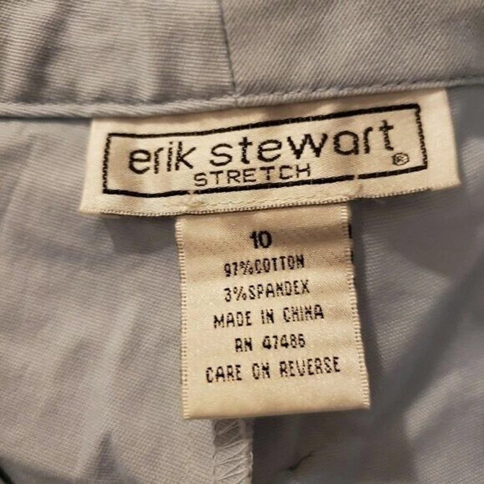 Calça cropped Erik Stewart feminina tamanho 10 azul sólida - Imagem 2 de 4