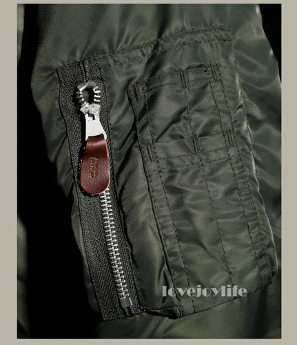 Red Tornado Winter Heavyweight MA1 Wool Jacket Men Pilotenjacke MA-1 Coat Short - Bild 17 von 29