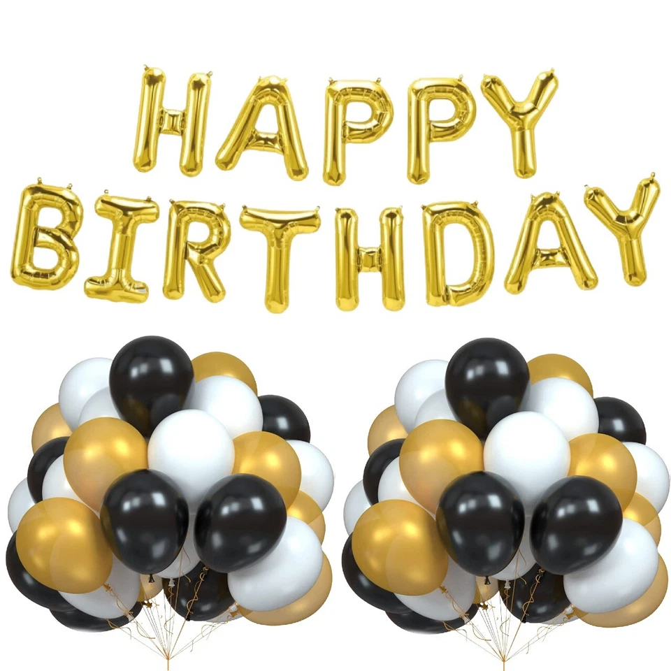 BIRTHDAY BALOONS BUNTING BANNER Balloons LETTER HANGING  PARTY DECORATION BALON - Image 2 of 4