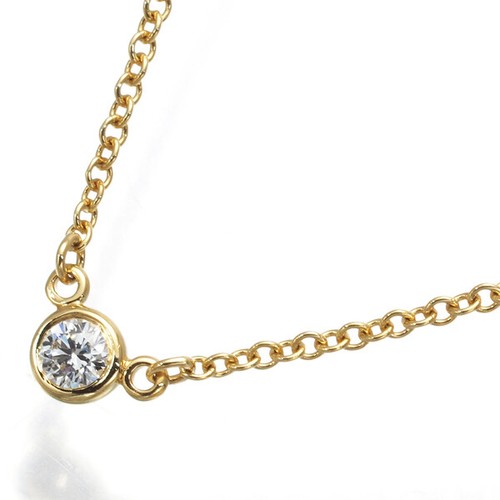 Auth Tiffany&Co. Necklace Diamonds By The Yard Diamond 18K 750 Yellow Gold