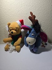 Disney Beanie Plush Mini EEYORE Christmas Reindeer  Christmas Pooh Disney Store