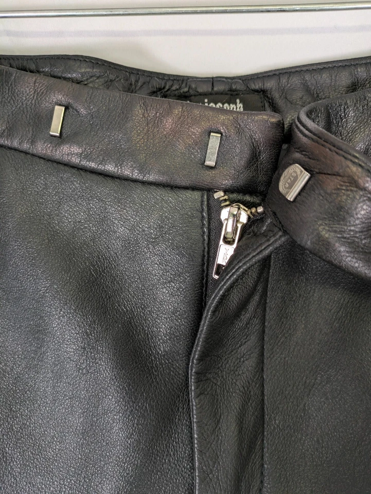 Pantalones de cuero para mujer Joseph pierna recta 10 forrados frente plano Foto 4 de 4