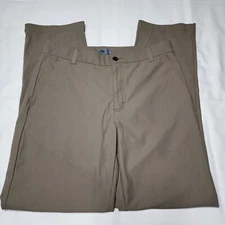 VRST Pant Men 32x32 Tan Brown Slim Straight Performance Tech Golf Chino Commuter