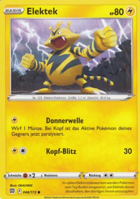 Elektek 046/172 Pokemon Strahlende Sterne Karte Deutsch
