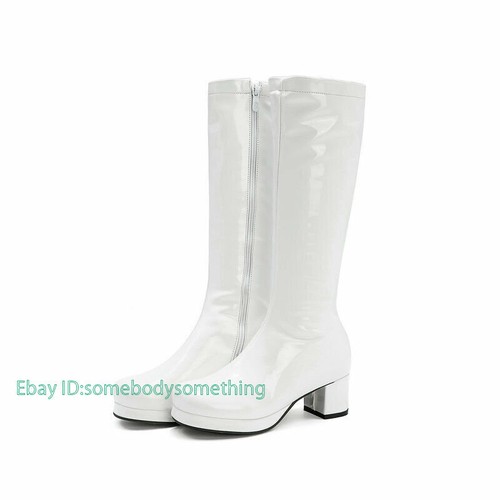 Gogo Retro Boots Women Knee High Ladies Modern 1950S 60S 70S Boots Fancy Vintage - Picture 11 of 24
