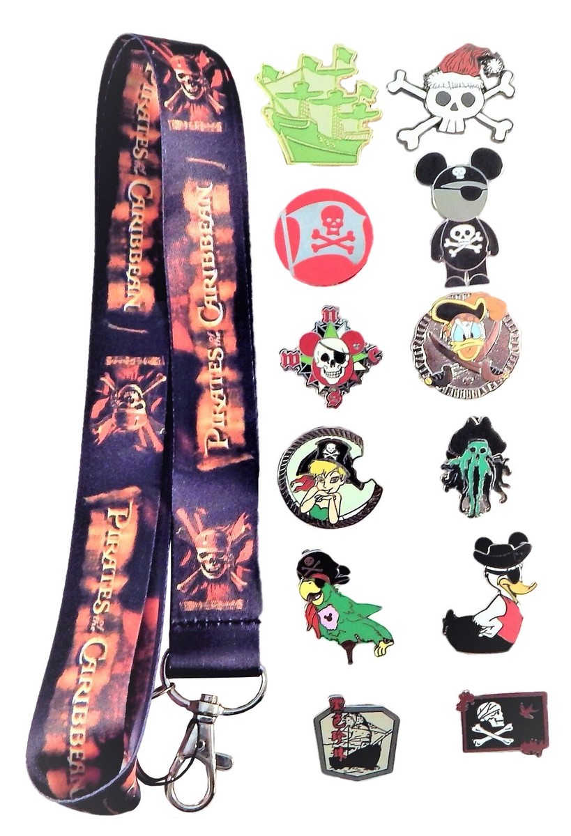Pirates Of The Caribbean Lanyard Set With 5 Themed Disney Trading