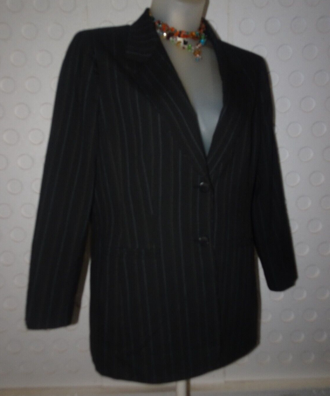 KASPER Two-Button Lined Long-Sleeve Pinstripe Bla… - image 4