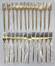 24 Piece Gold Stainless Steel Forks Hard Grade Tableware Set