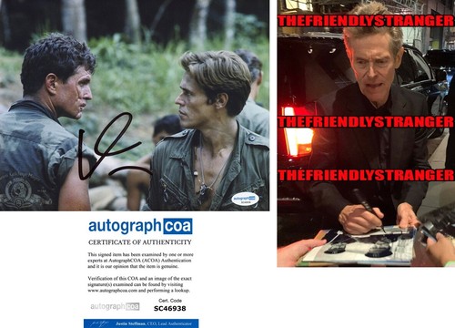 Willem Dafoe signed "PLATOON" 8x10 Photo c Autographed PROOF Sgt. Elias ACOA COA