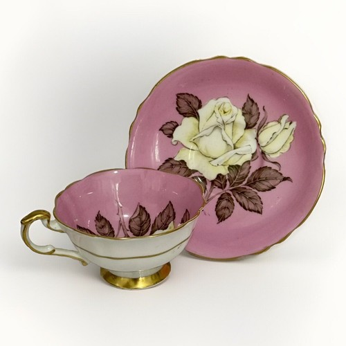 Beautiful Antique Vintage PARAGON - Pink Cabbage Rose CUP & SAUCER DUO - Picture 2 of 5
