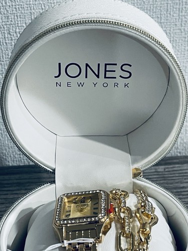 Original $95 JONES NEW YORK Fashion Rhinestones & Bracelets 25 mm Watch NWT Gift - Picture 8 of 17