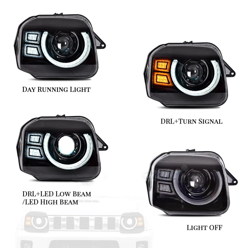 Left Right LED Headlight Front Headlamp For Suzuki Jimny 2007-2015 - Image 3 of 4