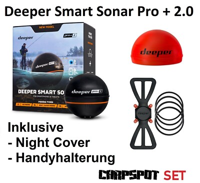 Deeper Pro Plus 2 Set + Nightcover + Handyholder - WIFI GPS Echolot Fishfinder