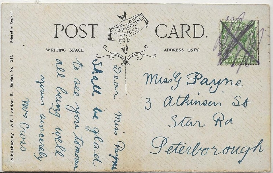 Horse Postcard JWB Commercial A Chat bt Rhe Way hand cancelled