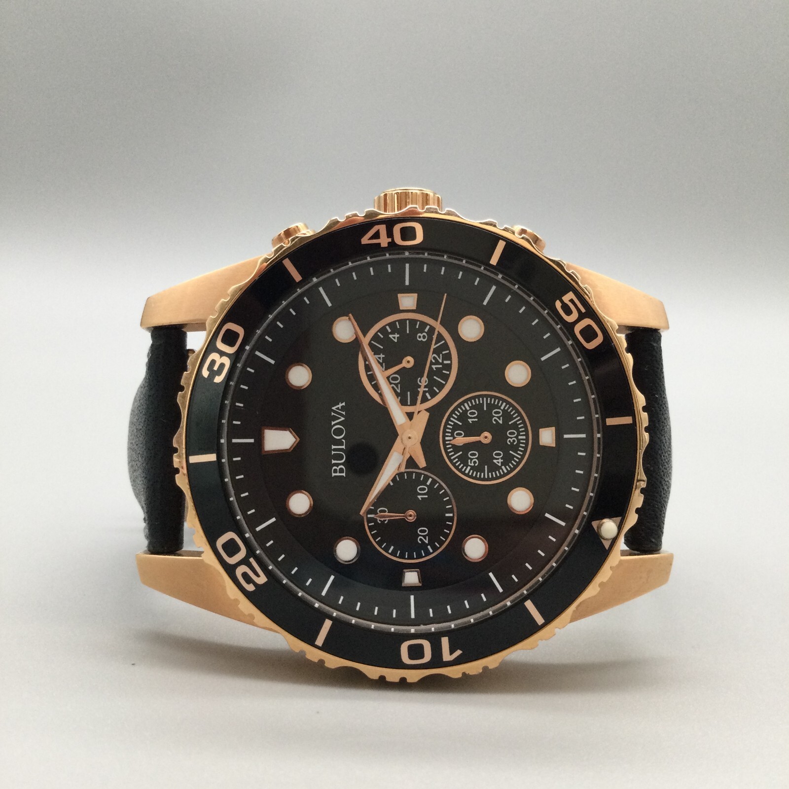 Caravelle Bulova Chronograph Watch Men 43mm Rose Gold 98A192 New  