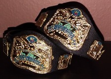 Two 2 WWE SMACKDOWN Tag Team Title Belts Painted Wrestling Figure Jakks Mattel