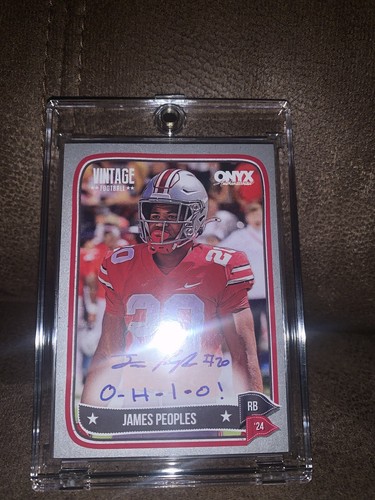 James Peoples 2024 Onyx Silver 3/10 Inscription “O-H-I-O” On Card Auto OSU - Picture 9 of 11