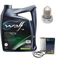 MotoröL Set 0W40 5 Liter + ÖLfilter + ÖLablassschraube FüR Audi A3 Seat Skoda Vw