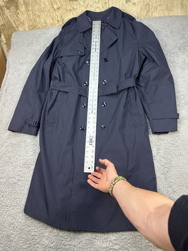 US Military Jacket Mens 46XL Navy Full Zip Button Down Trench Coat CENTRE MFG - Picture 6 of 10