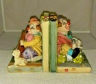 Book Ends Happy Musical Instrument & Car Clowns with Bunny Rabbit and Kitten 