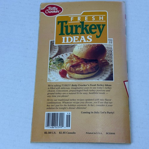 Betty Crocker Fresh Turkey Ideas Creative Quick Easy Recipes Cookbook 1990 No 46 - 第 7/7 張圖片