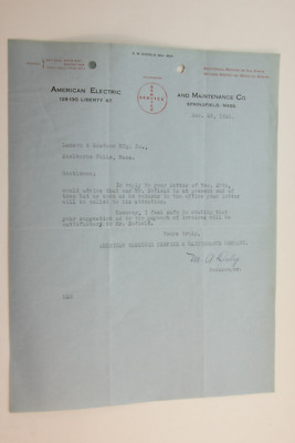 1926 Lamson Goodnow American Electric Maintenance Springfield MA -Ephemera L124J