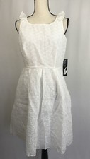 NINE WEST Women's Dress White Sun Dress Ruffle size 8 NWT retail $138~AH