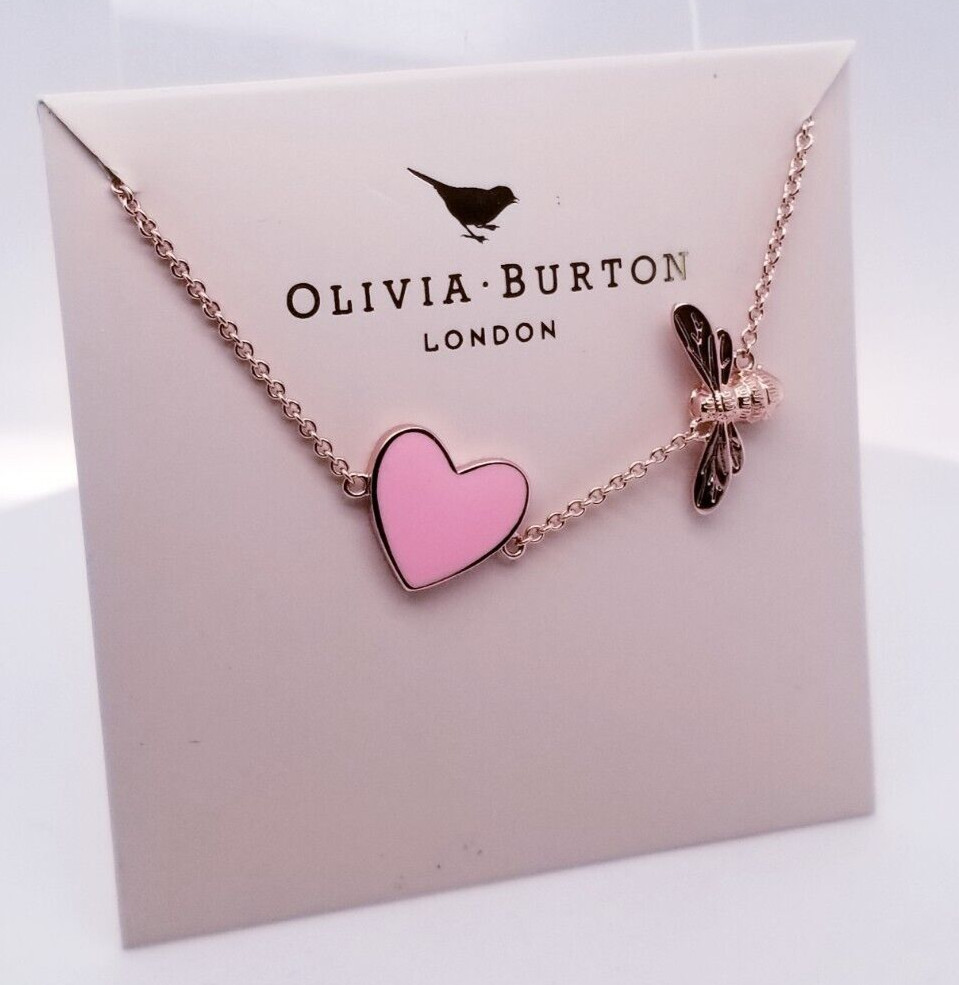 Olivia Burton You Have My Heart Rose Gold Heart Bee Bracelet