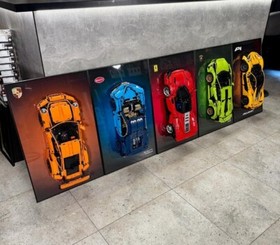 Art Holder Frame on the Wall 80x50 cm.  Technic 42056 Porsche 911 GT3 RS Orange