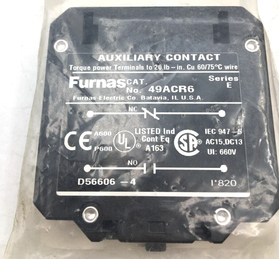 Furnas Lot of 2 Auxiliary Contact Assembly 49ACR6 NIP - Image 3 of 3