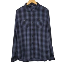 Travis Mathew Men's Plaid Collared Long Sleeve Front Button Down Shirt Size M