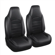 Car Seat Covers PU Leather High Back Bucket Auto Front 2 Seat Cushions Set Of 2