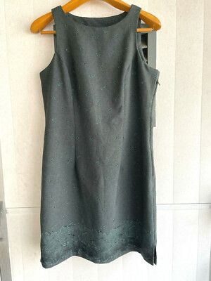 ALESIA International 11/12 Green Floral Print Dress Day/Evening Casual Business 